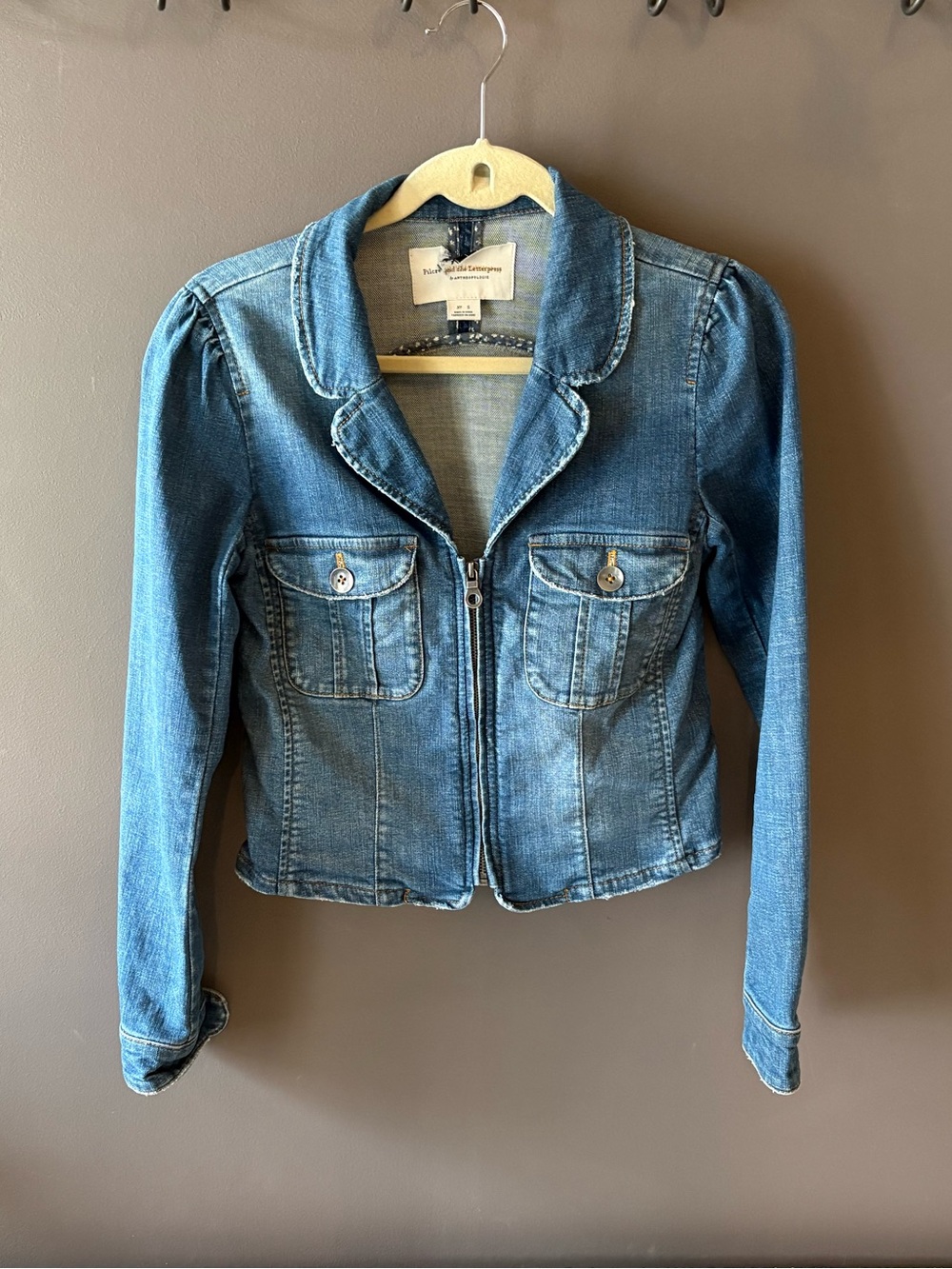 Anthropologie Pilcro and the Letterpress Denim Zip-Front Blazer Jacket - Small